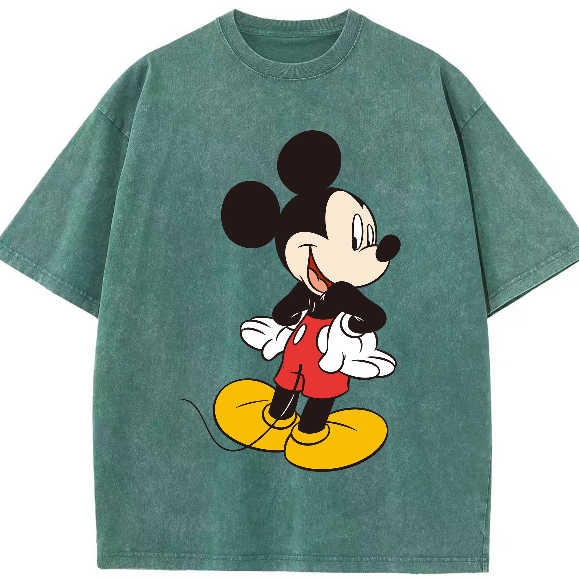 （画像用） ミッキーマウス Mickey Mouse 綿100% ヴィンテージ風 半袖Tシャツ（フロントプリント）
